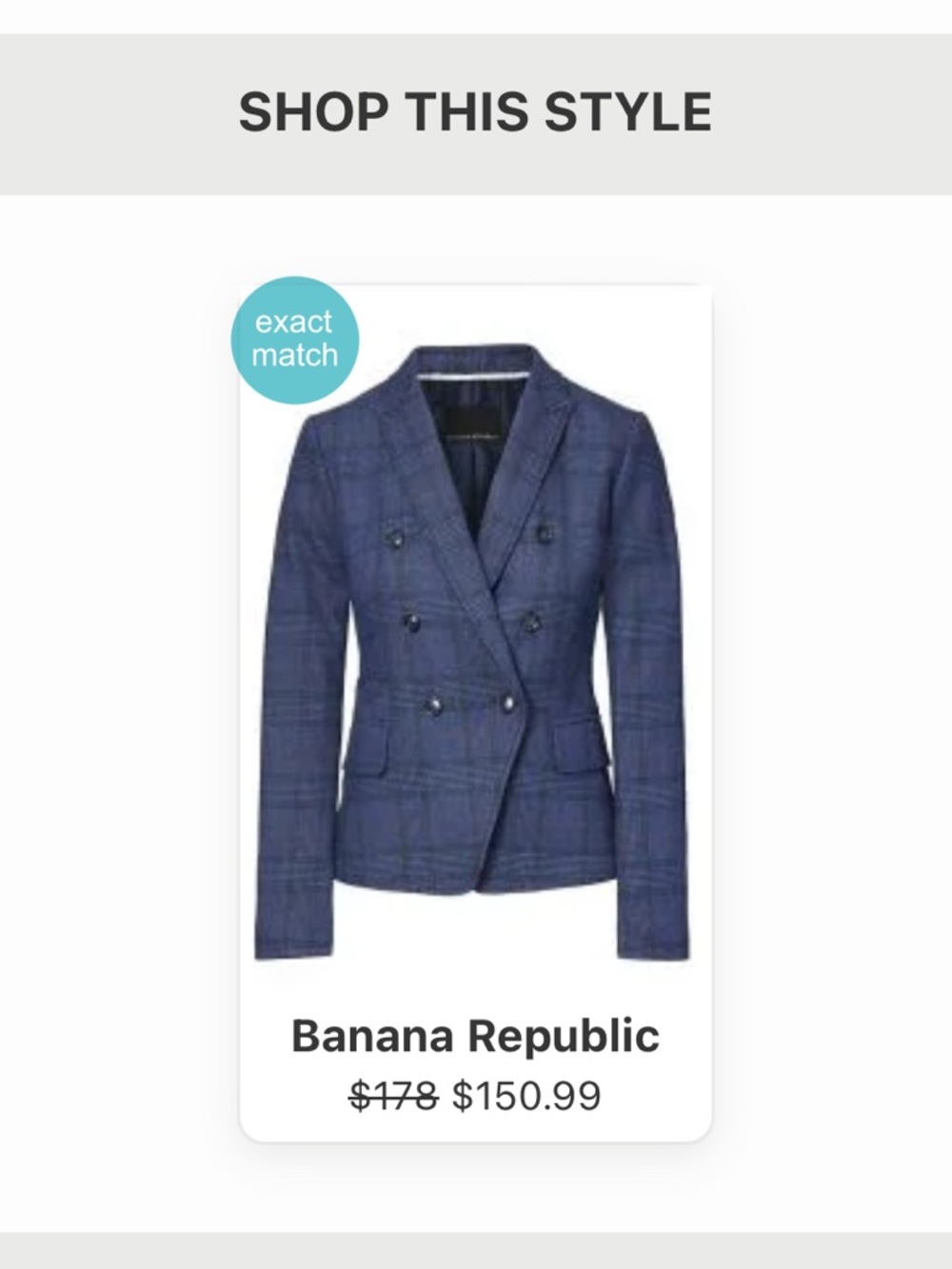 NEW Banana Republic Blue Plaid Double-Breasted Blazer Wool Blend - Picture 3 of 13